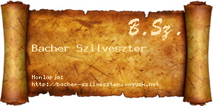 Bacher Szilveszter névjegykártya